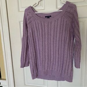 American Eagle Purple Cable Knit Sweater M